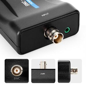 CVBS BNC to HDMI Converter, Composite BNC and Audio Input to HDMI Output Adapter with 720P/1080P Switch, Transfer Analog Video Signal from CCTV Security Camera to HD Monitor Projector Computer