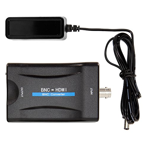 CVBS BNC to HDMI Converter, Composite BNC and Audio Input to HDMI Output Adapter with 720P/1080P Switch, Transfer Analog Video Signal from CCTV Security Camera to HD Monitor Projector Computer