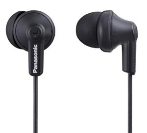 panasonic ergofit in-ear earbud headphones rp-hje120-ka (matte black) dynamic crystal-clear sound, ergonomic comfort-fit (renewed)