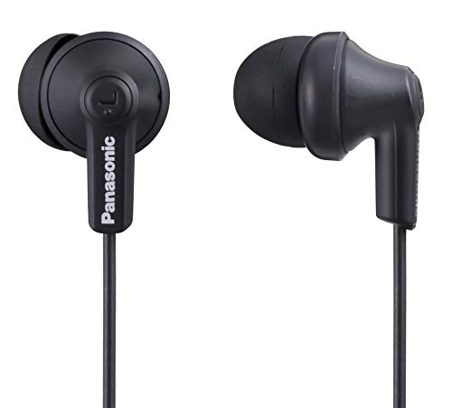 Panasonic ErgoFit In-Ear Earbud Headphones RP-HJE120-KA (Matte Black) Dynamic Crystal-Clear Sound, Ergonomic Comfort-Fit (Renewed)