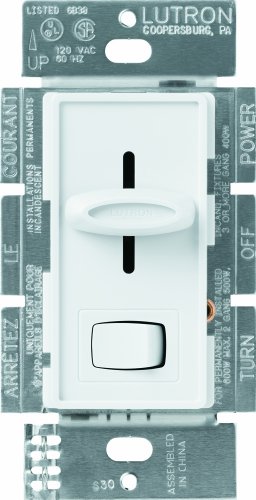 Lutron Skylark Preset Dimmer Switch, 600-Watt, Single-Pole/3-Way, S-603P-WH, White