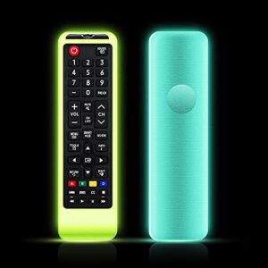 [2 pack] samsung-tv-remote cover case compatible with samsung replacement led lcd hd tv 3d smart tv remotes | bn59-01199f | bn59-01315a | fluorescence [green+blue] glow in the dark