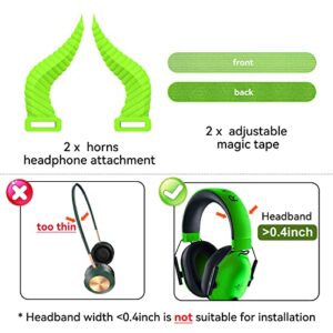 TOLUOHU Cool Horns Headphone Attachment for All Over-Ear Headphones , Cosplay Gaming Headset Props for E-Sports Gamers & Audio Anchors with Adjustable Accessories.( Glow Green )