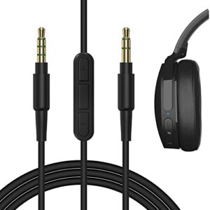 geekria quickfit audio cable with mic compatible with skullcandy crusher evo, crusher anc, hesh 3, hesh2, venue cable, 3.5mm aux replacement stereo cord with inline microphone (6 ft / 1.7 m)
