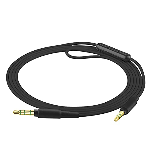 Geekria QuickFit Audio Cable with Mic Compatible with Skullcandy Crusher Evo, Crusher ANC, Hesh 3, Hesh2, Venue Cable, 3.5mm Aux Replacement Stereo Cord with Inline Microphone (6 ft / 1.7 m)