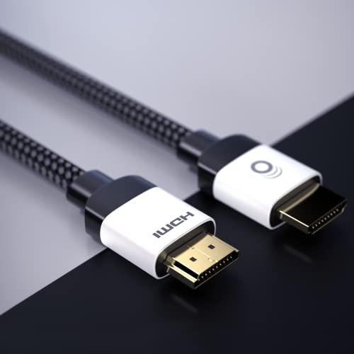 ECHOGEAR HDMI Cables - 8 Foot Certified Ultra High Speed Cable with Flexible Braided Jacket - Get 4k @ 120Hz On PS5 & Xbox Series X - Supports 8k, HDR, eArc, Dolby Vision, & More