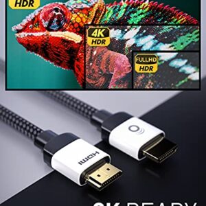 ECHOGEAR HDMI Cables - 8 Foot Certified Ultra High Speed Cable with Flexible Braided Jacket - Get 4k @ 120Hz On PS5 & Xbox Series X - Supports 8k, HDR, eArc, Dolby Vision, & More