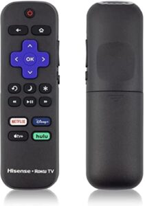 amtone new replacement remote for hisense roku smart tvs with netflix disney hulu vudu keys fits for 50h4 55h4 48h4 40h4 r6070 50r7e 32h4c 32h4d 32h4e (netflix/disney+/apple tv+/hulu)