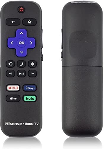 Amtone New Replacement Remote for Hisense ROKU Smart TVs with Netflix Disney Hulu VUDU Keys fits for 50H4 55H4 48H4 40H4 R6070 50R7E 32H4C 32H4D 32H4E (Netflix/Disney+/Apple TV+/hulu)