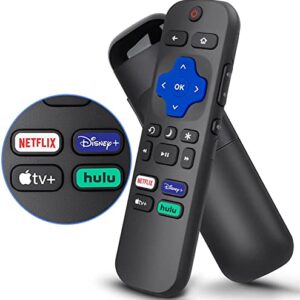 Amtone New Replacement Remote for Hisense ROKU Smart TVs with Netflix Disney Hulu VUDU Keys fits for 50H4 55H4 48H4 40H4 R6070 50R7E 32H4C 32H4D 32H4E (Netflix/Disney+/Apple TV+/hulu)