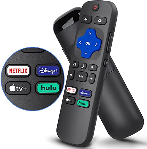 Amtone New Replacement Remote for Hisense ROKU Smart TVs with Netflix Disney Hulu VUDU Keys fits for 50H4 55H4 48H4 40H4 R6070 50R7E 32H4C 32H4D 32H4E (Netflix/Disney+/Apple TV+/hulu)