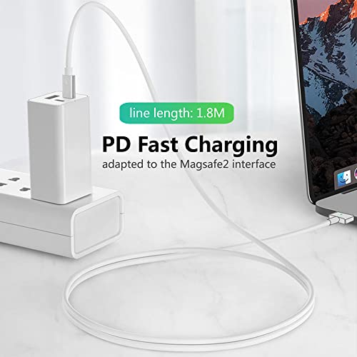 YANGTAO 100W USB C Magnetic Adater T-Tip Charging Cable Tips Cord Compatible for Old MBPmagsafe2 Chage Cable 5.9FT PD 85W-100W Power Fast Head Charger Type c to Magnetic Cable Cord After 2012 Year