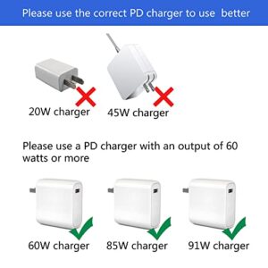 YANGTAO 100W USB C Magnetic Adater T-Tip Charging Cable Tips Cord Compatible for Old MBPmagsafe2 Chage Cable 5.9FT PD 85W-100W Power Fast Head Charger Type c to Magnetic Cable Cord After 2012 Year