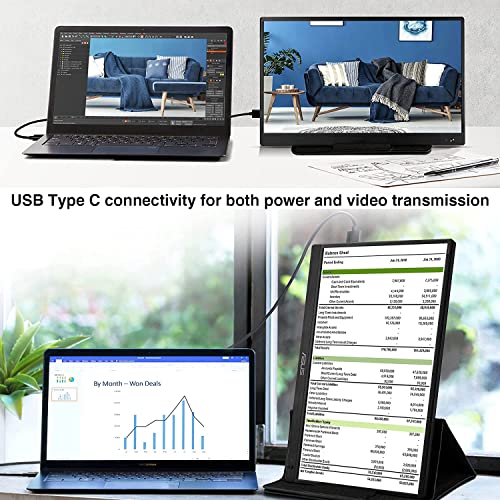 100W USB 3.2 Gen 2X2 Display Monitor Link Data Transfer Video Cable for Lepow Z1 15.6 In, InnoView, ASUS ZenScreen, KYY, Cocopar, Arzopa, AOC, ViewSonic Portable Monitor HDR Outputt Charger Power Cord