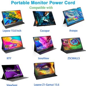 100W USB 3.2 Gen 2X2 Display Monitor Link Data Transfer Video Cable for Lepow Z1 15.6 In, InnoView, ASUS ZenScreen, KYY, Cocopar, Arzopa, AOC, ViewSonic Portable Monitor HDR Outputt Charger Power Cord