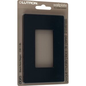 Lutron CW-1B-BL Claro Single Gang Rocker Wallplate, Black