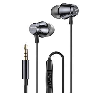 yinyoo wired earphones headphones wgzblon fg earbuds hd sound with stereo bass for computer phone for men women adults(with mic, black)