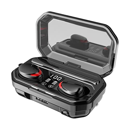 Bluetooth Headphones 5.1 Wireless Digital Motion 9D Stereo with Charging Case Waterproof One Button Control Noise Cancellin in Ear Sports Headset Microphone LCD Display