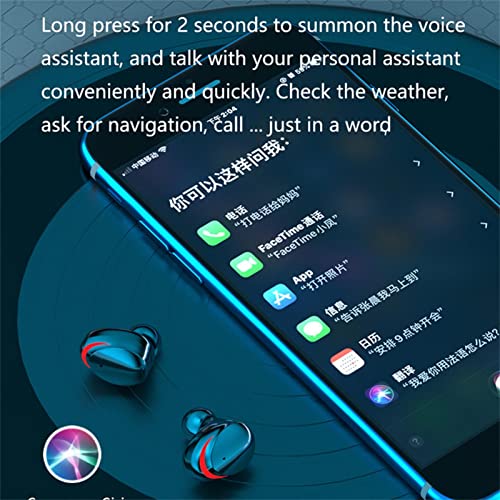 Bluetooth Headphones 5.1 Wireless Digital Motion 9D Stereo with Charging Case Waterproof One Button Control Noise Cancellin in Ear Sports Headset Microphone LCD Display