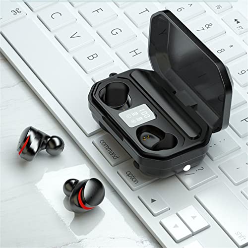 Bluetooth Headphones 5.1 Wireless Digital Motion 9D Stereo with Charging Case Waterproof One Button Control Noise Cancellin in Ear Sports Headset Microphone LCD Display