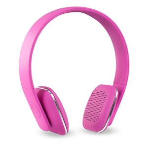 innovative technology pink rechargeable wireless bluetooth headphones with rubberized finish (ithwb-700-pnk)