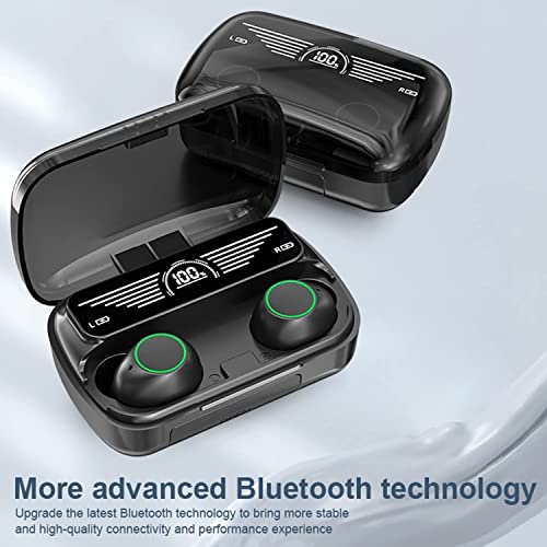 Wireless Earbuds,Bluetooth 5.2 Powerful Bass True Wireless Earphones,IPX6 Waterproof Touch Control HiFi Stereo Sound In Ear CVC8.0 Tech Noise Reduction Headphones with Mic,One-Step Pairing,LED Display