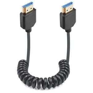 duttek 8k hdmi coiled cable, ultra hd hdmi to hdmi coiled cable, extreme thin hdmi 2.1 male cable support dynamic hdr up to 48gbps compatible with tv, monitor, computer, xbox, laptop. 4ft/1.2m