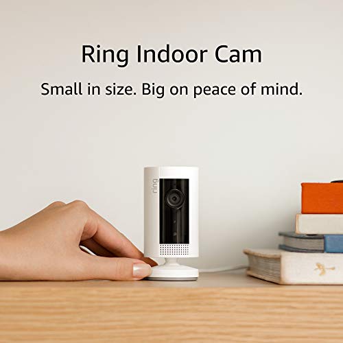 Introducing Ring Indoor Cam, Compact Plug-In HD security camera with two-way talk, White, Works with Alexa – 4-Pack