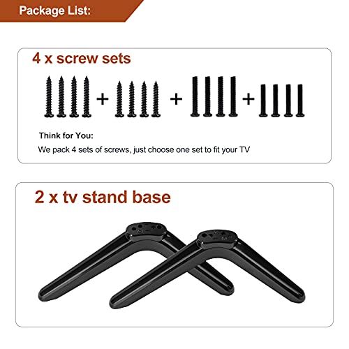 TV Stand Legs for Vizio 65 inch TV, TV Stand Base Compatible with Vizio 65 inch Home Theater Display, TV Stand for Vizio D65-E0, for Vizio E65-E0 with Screws, Stable and Safe