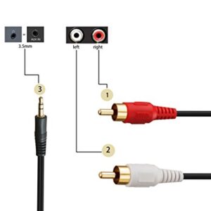 Ruaeoda RCA Aux Audio Cable 50 Feet, 3.5mm Aux to 2RCA Male Stereo Audio Y Cable