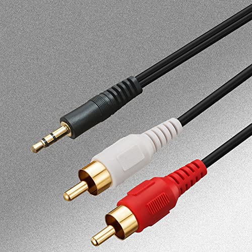 Ruaeoda RCA Aux Audio Cable 50 Feet, 3.5mm Aux to 2RCA Male Stereo Audio Y Cable