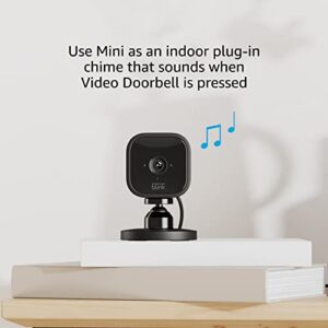Blink Video Doorbell (Black) + Mini Camera (Black) | Two-Way Audio, HD Video, Motion and Chime Alerts | Works with Alexa