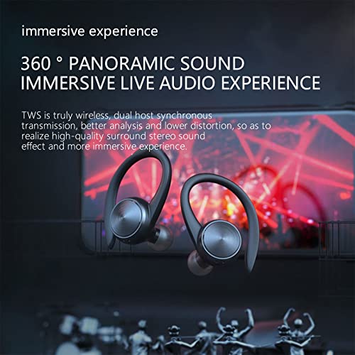 Bluetooth Headphones, Wireless Earbuds, True Wireless Earbuds, Sports Earphones, Over-Ear Earhooks Headset with Led Display, Sweatproof Earphones for Workout