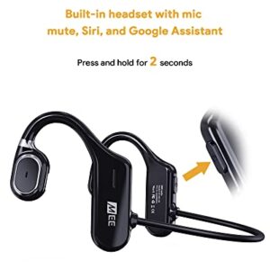 MEE audio AirHooks Open Ear Headphones - Lightweight, Comfortable, Sweatproof Wireless Bluetooth Earbuds with Mic and High Audio Clarity Let You Hear Your Surroundings for Safer Workouts and Running