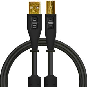 dj techtools chroma cables: audio optimized 1.5m usb-a to usb-b cable (black)