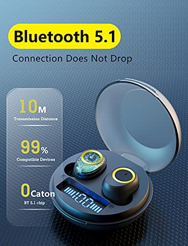 Bluedio D3 Wireless Earbuds, in-Ear Earphones with Charging Case, Car Headset Built-in Mic Support Wireless Charging for Cell Phone, Sport, Black