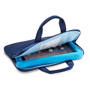 nupro zipper sleeve for all versions of fire kids edition 7″ or 8″ tablets, blue