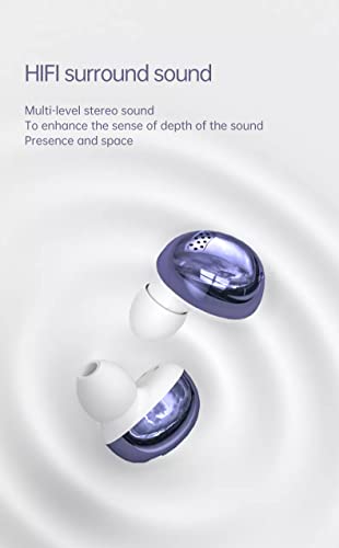 eDealz in-Ear Wireless Bluetooth 5.2 Headphones, Earbuds IPX6 Waterproof with Microphone Rechargeable USB C Case for Smartphones Android iOS (Purple)