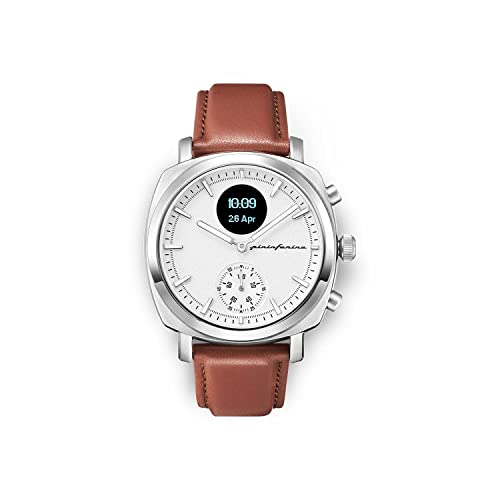 Pininfarina Senso Hybrid Smartwatch - Moonlight Silver ¡V 24/7 Activity, Sleep, Fitness, Sports, Heart Rate Tracking, Smartphone Notification, E-Compass, and Connected GPS