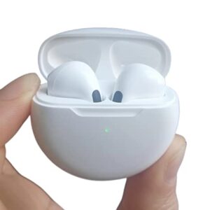 Earbuds, Bluetooth in-Ear Headphones, Immersive Bass Sound, Earphones with Mini Charging Case, Mic, Waterproof for Sport, Work, Travel. Compatible with iPhone/Android/Samsung/PC (White)