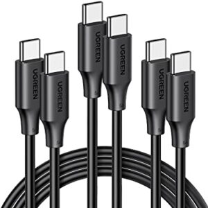 UGREEN 100W USB C Cable 3-Pack 5A Fast Charging Compatible with MacBook Pro 2022, iPad Pro 2022, iPad Air 5, Galaxy S23/S22 Ultra, Pixel, PS5, Switch, etc. 6.6FT