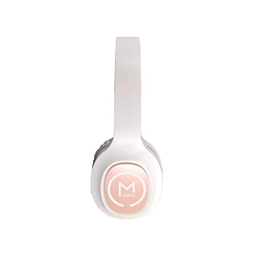 Morpheus 360 Tremors HP4500R Wireless on Ear Headphones - Bluetooth Headset with Mic - White-Rose Gold