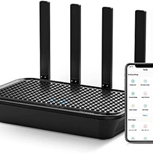 WiFi Router- AC2100 Dual-Band Smart Wi-Fi Router Upgrades to 2033 Mbps (5G) High-speed, Features MU-MIMO, 4 Gigabit LAN Ports, ONE SSID, Parental Control, Lifetime Internet Security for Video & Gaming