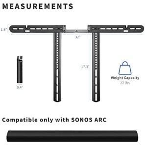 VIVO Steel Speaker Mount Designed for Sonos Arc Soundbar, Above or Below Wall Mounted TV, Fits VESA Widths up to 600mm, Black, MOUNT-SONOS3T