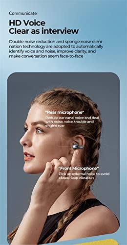 2023 New Wireless Ear Clip Bone Conduction Headphones - Open Ear Wireless Bluetooth Earbuds, Waterproof Ear Hook Bluetooth Headphones After Shock Bone Conduction Headphones For All Phone (BLACK)
