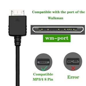 Replacement MP3 MP4 Player USB Charger Cable Compatible with Sony Walkman NWZ Charging Cable for A Series, S Series, E Series, X Series, Z Series