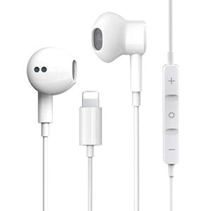 for iPhone Earbuds with Lightning Wired Headphones [Apple MFI Certified] Earbuds Earphones Wired Stereo Sound with Microphone and Volume Control Compatible with iPhone 13/12/11/XR/XS/X/8/8P/7/7P