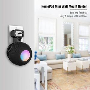 HeyMoonTong Outlet Wall Mount Holder Stand Fits for Apple HomePod Mini, A Space-Saving Accessory for HomePod Mini Smart Home Speakers with Cord Management, Hide Messy Wires (Black)