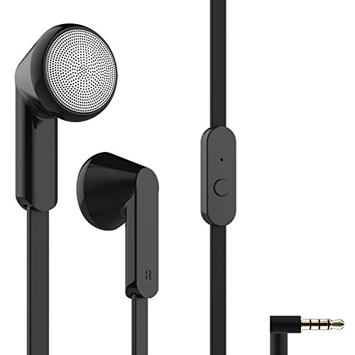 Classic Earbuds with Microphone, Anti Tangle Cord & L-Shaped Headphone Jack