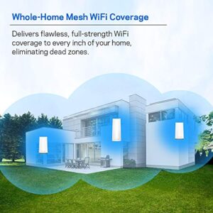 Linksys WHW0203 Velop Home Mesh Wi-Fi System Bundle (Dual/Tri-Band Combo) - Wi-Fi Router/Wi-Fi Extender for Whole-Home Mesh Network (3-Pack, White)